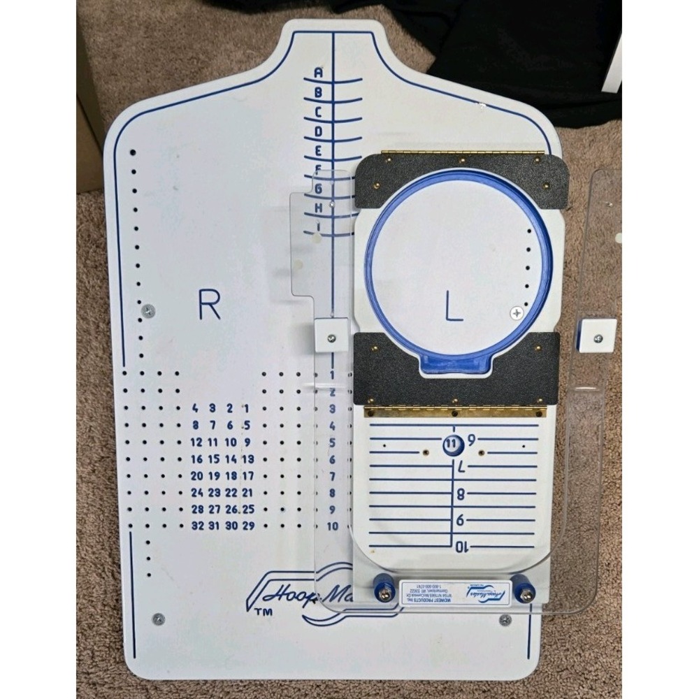 Embroidery Hooping Station - Blue and White
